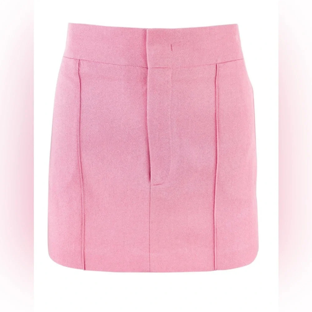 Isabel Marant Licoba Mini Skirt Pink Wool Designer Skirt NWT Size FR42 US 10